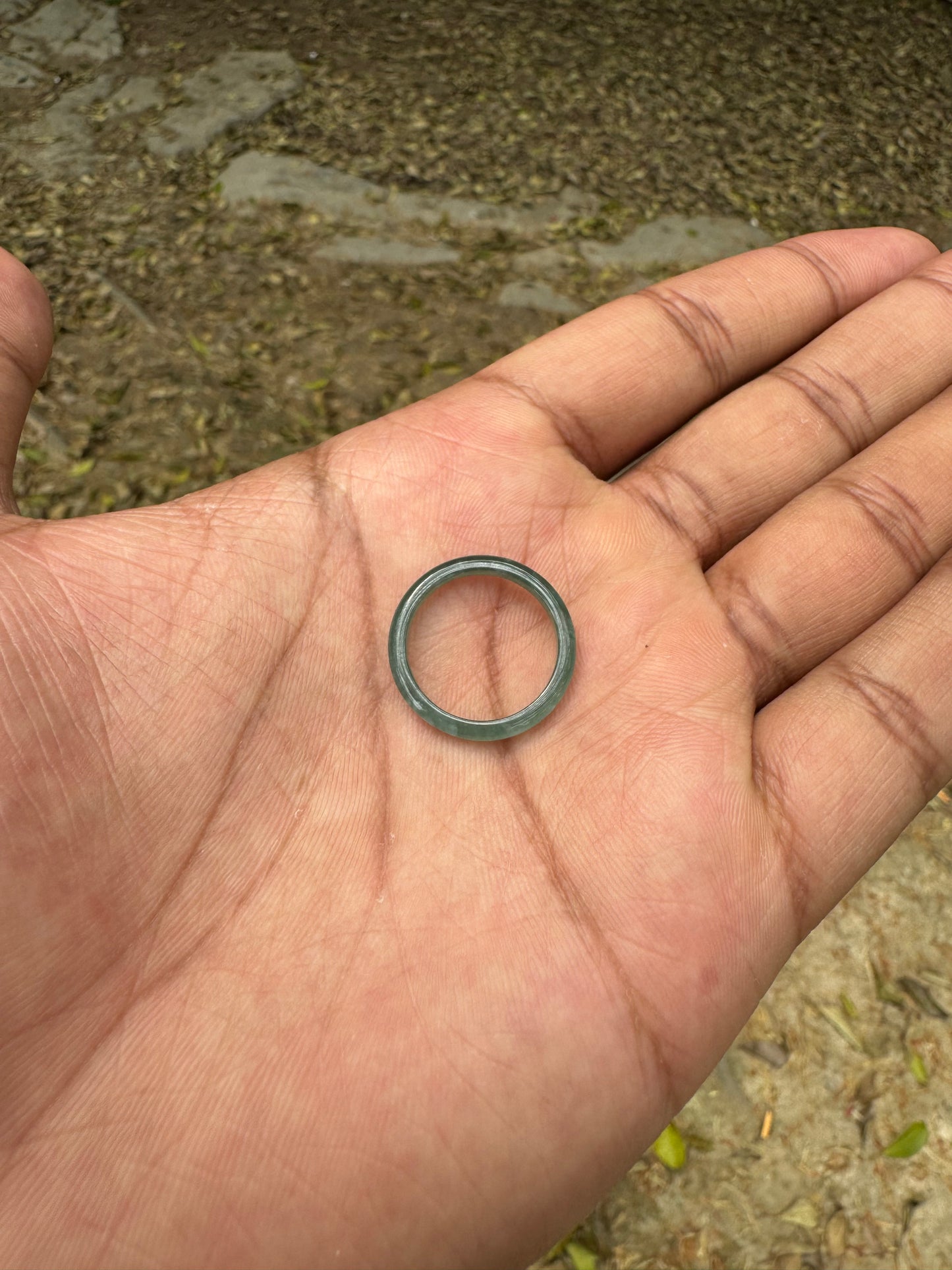 Dainty Icy Guatemalan Blue Jadeite Ring