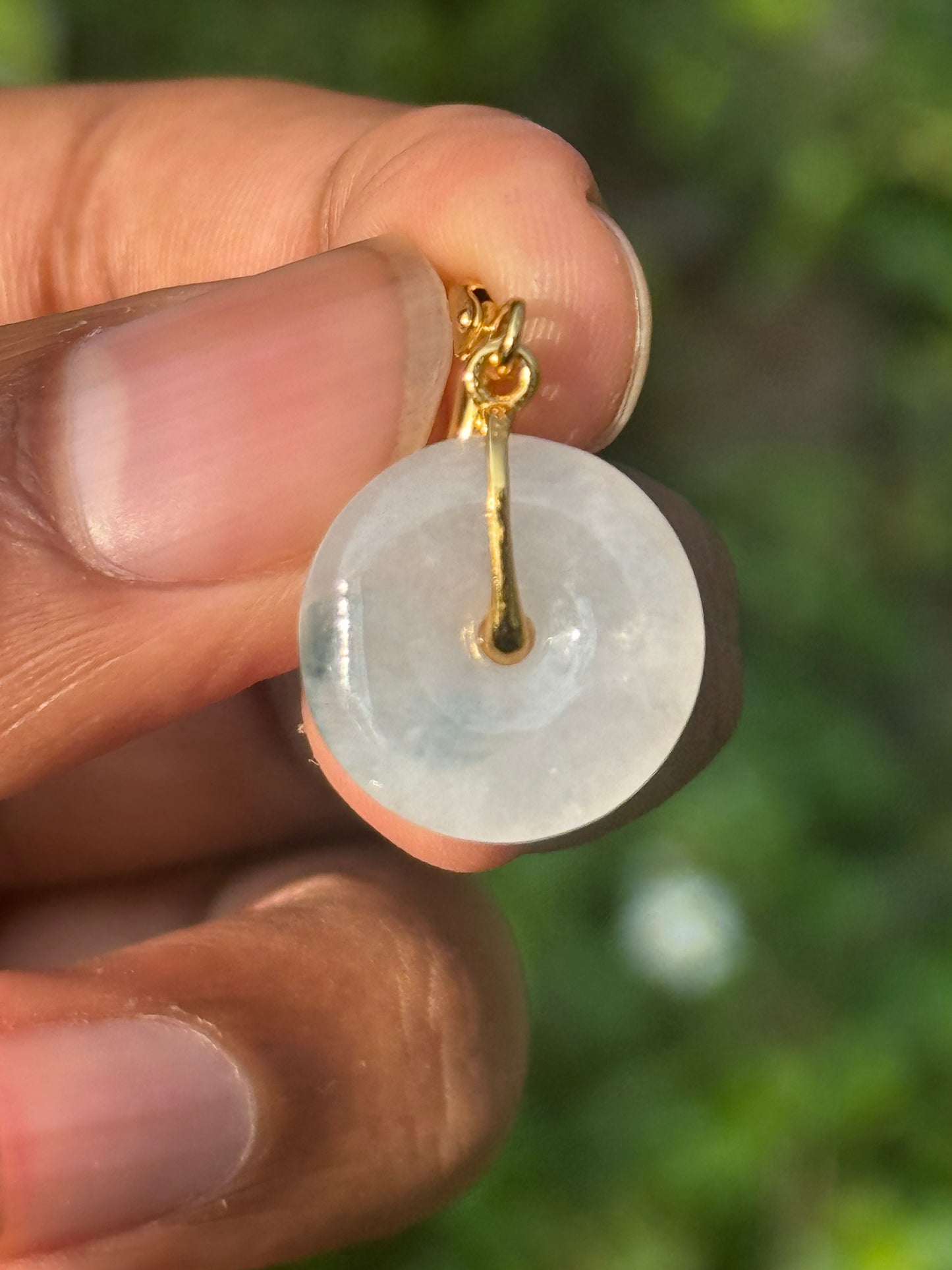 14k Gold Plated 'Moss in the Snow' Jade Earrings