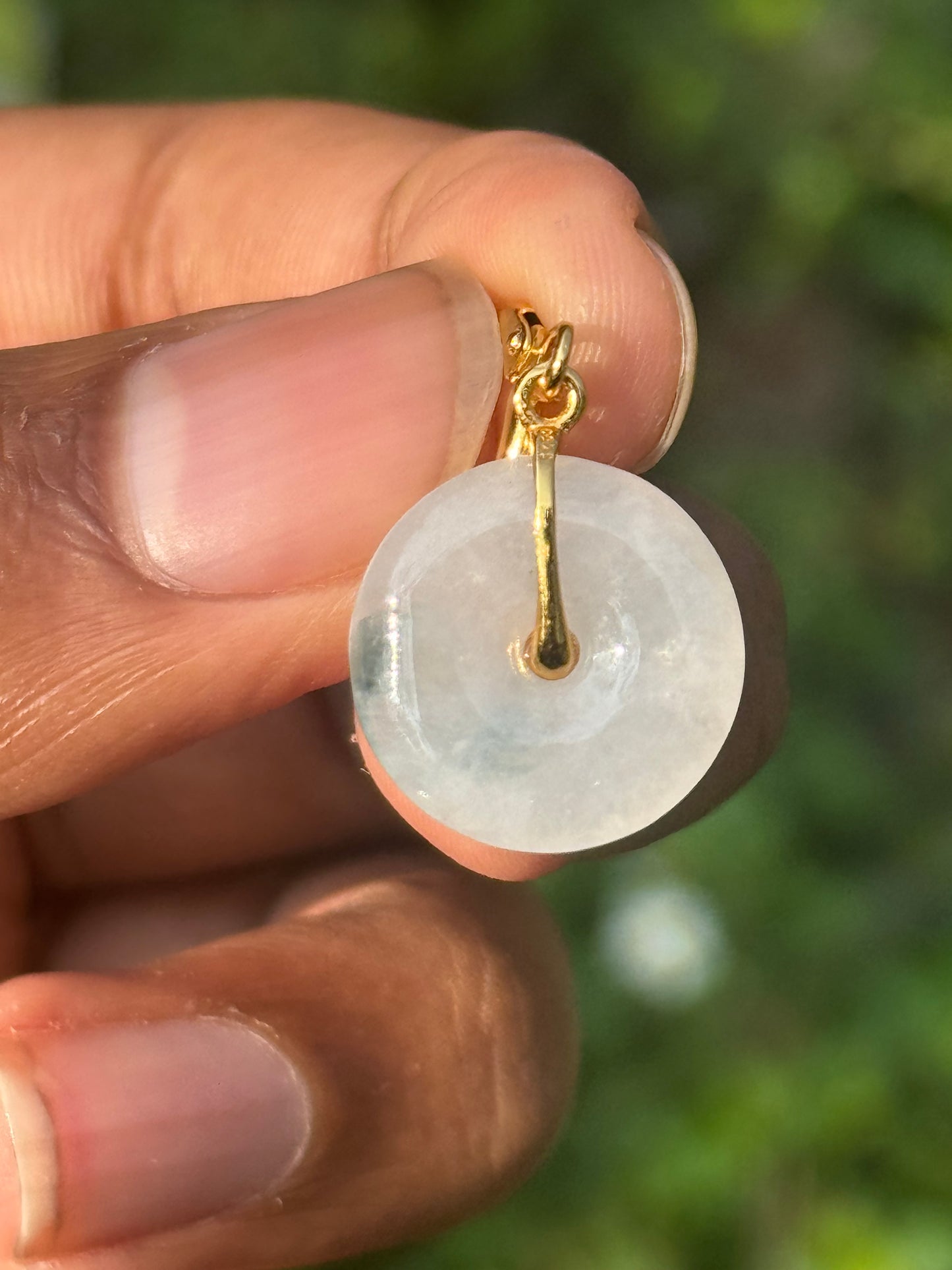 14k Gold Plated 'Moss in the Snow' Jade Earrings