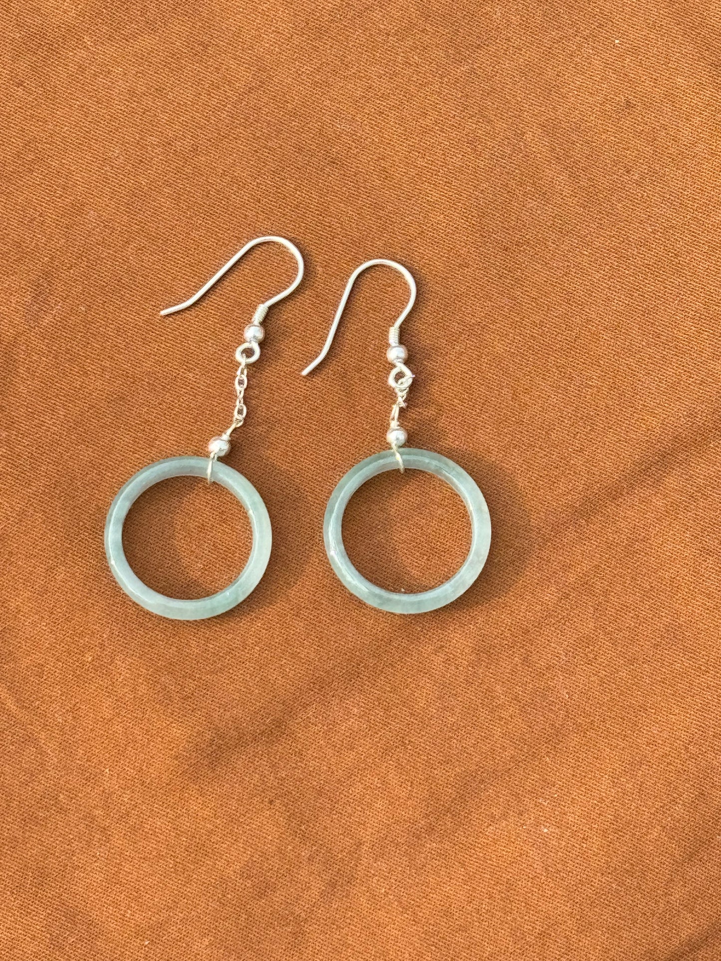 Guatemalan Blue Sterling Silver Hoop Earrings