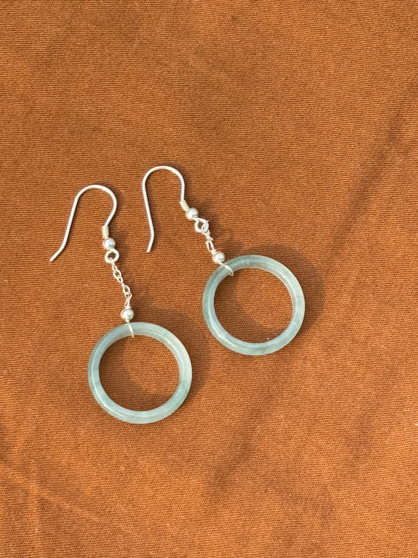 Guatemalan Blue Sterling Silver Hoop Earrings