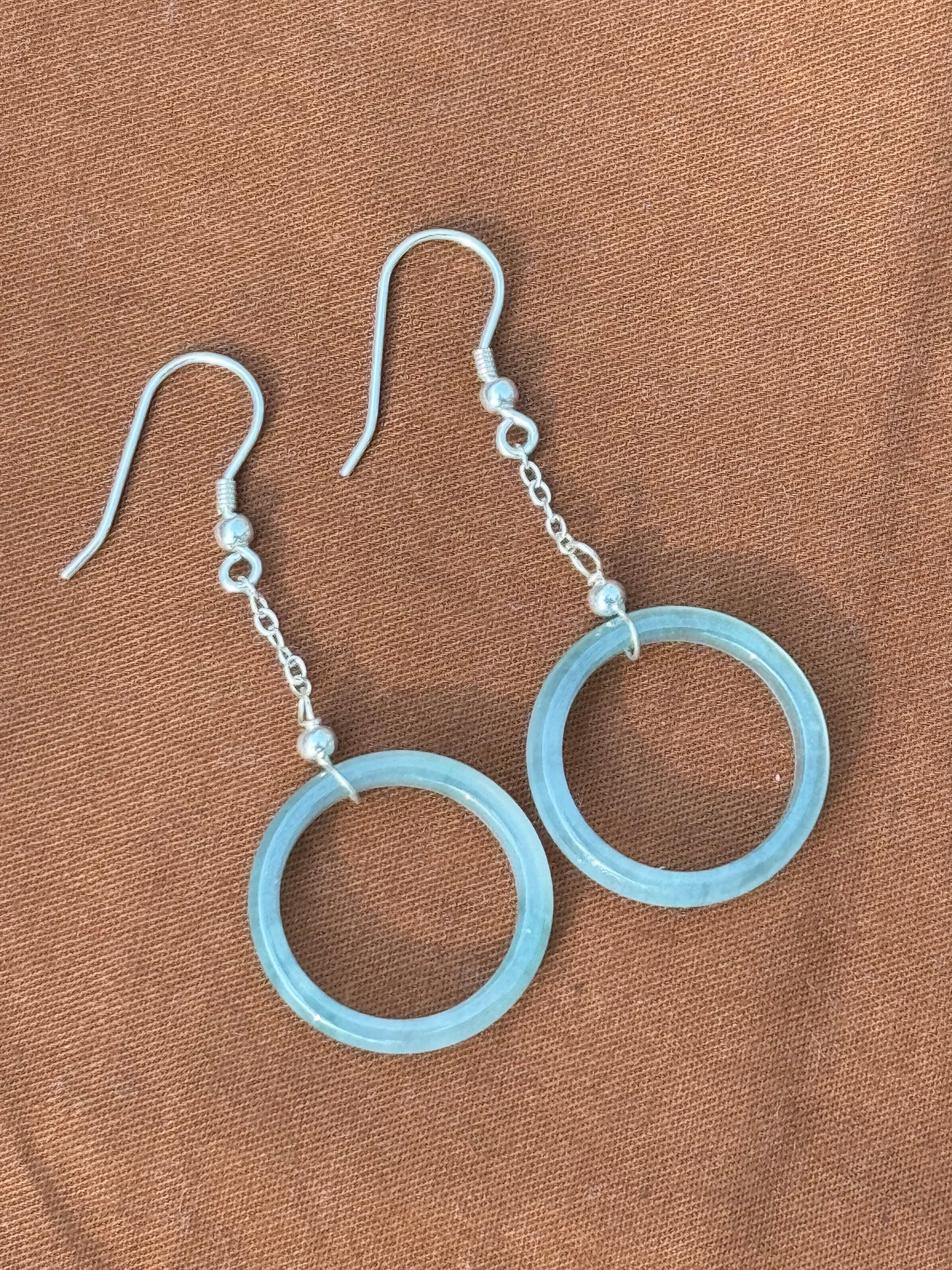 Guatemalan Blue Sterling Silver Hoop Earrings