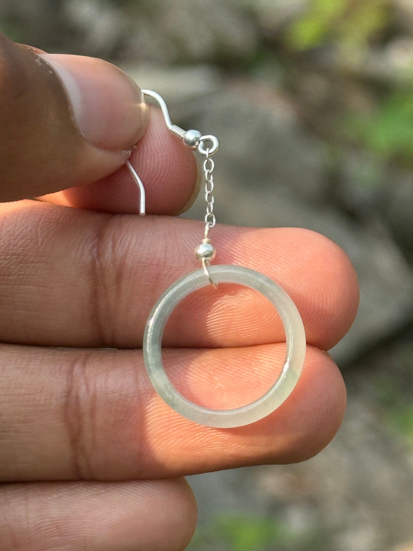 Guatemalan Blue Sterling Silver Hoop Earrings