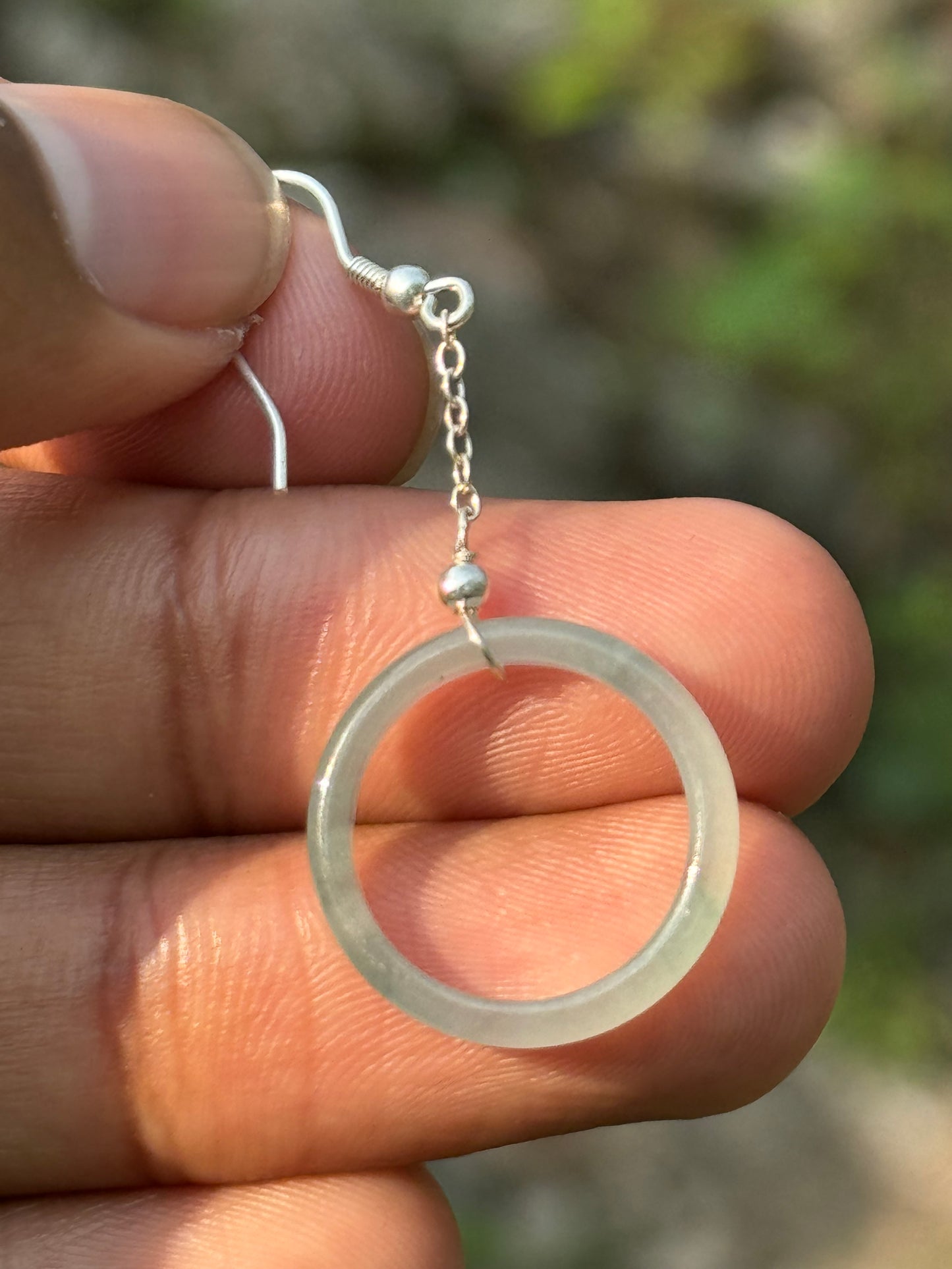 Guatemalan Blue Sterling Silver Hoop Earrings